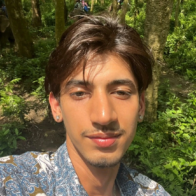 Utkrista Adhikari in a forest